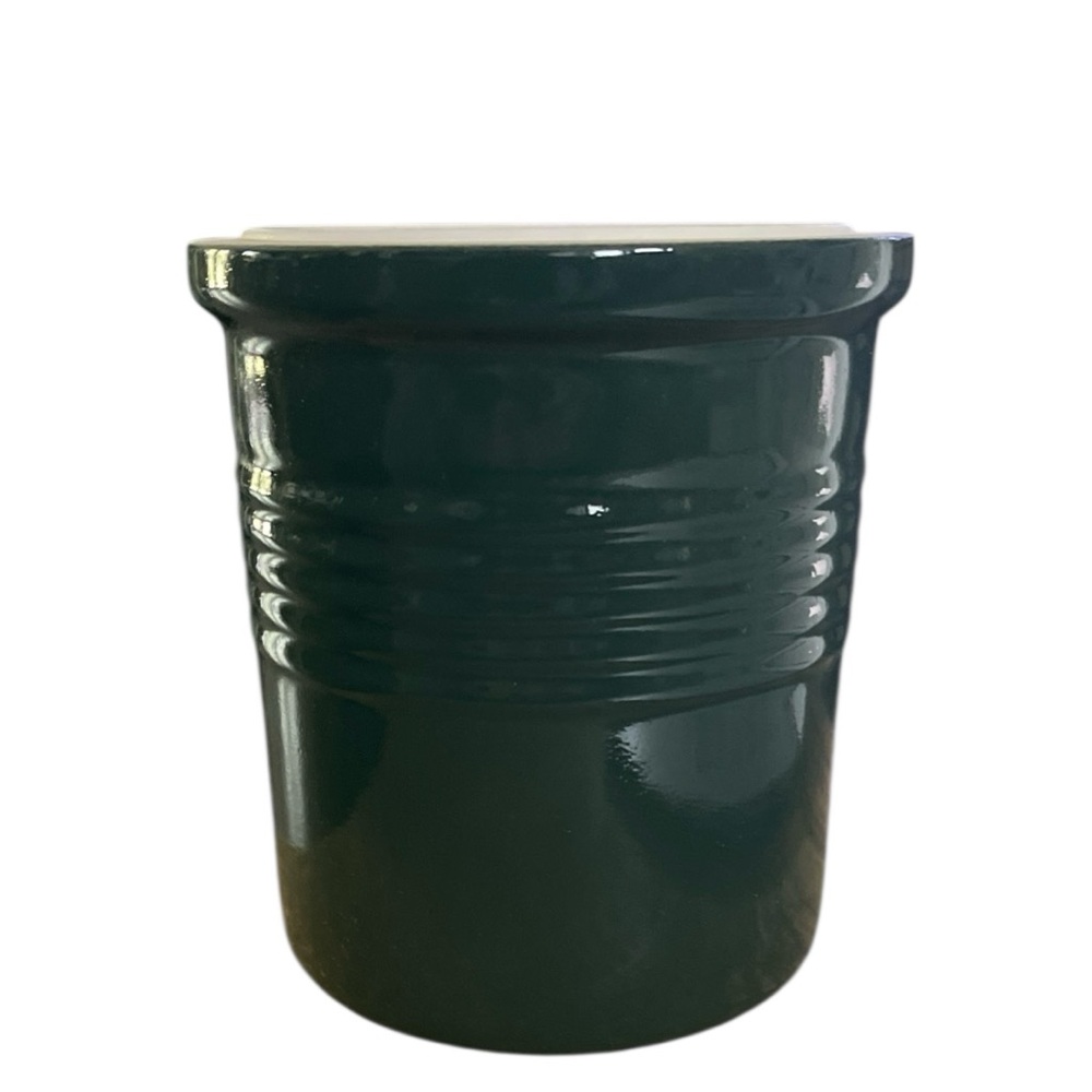 Pampered Chef Dark Green Stoneware Crock with Insert 1308 New Traditions Collect